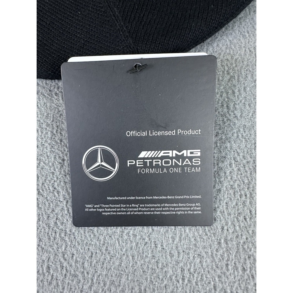 Mercedes Beanie Black Knit AMG Petronas Formula One Racing Team Hat Cap - Picture 4 of 8
